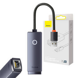 Adapter sieciowy Baseus Lite Series USB do RJ45, 100Mbps (szary)