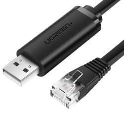 Kabel Konsolowy UGREEN CM204, USB - RJ45 Do Urządzeń Sieciowych, 1.5m (czarny)