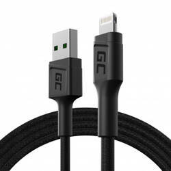 Kabel USB-A do Lightning Green Cell GC, 120cm do iPhone, iPad, iPod, szybkie ładowanie