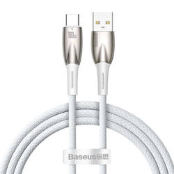 Kabel USB do USB-C Baseus Glimmer, 100W, 1m (biały)
