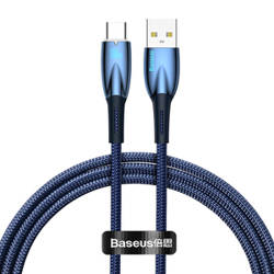 Kabel USB do USB-C Baseus Glimmer, 100W, 1m (niebieski)
