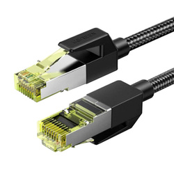 UGREEN NW150 Kabel sieciowy w oplocie, Ethernet RJ45, Cat.7, F/FTP, 1m (czarny)
