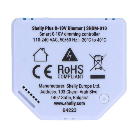 Ściemniacz światła WiFi/Bluetooth Shelly Plus 0-10V Dimmer