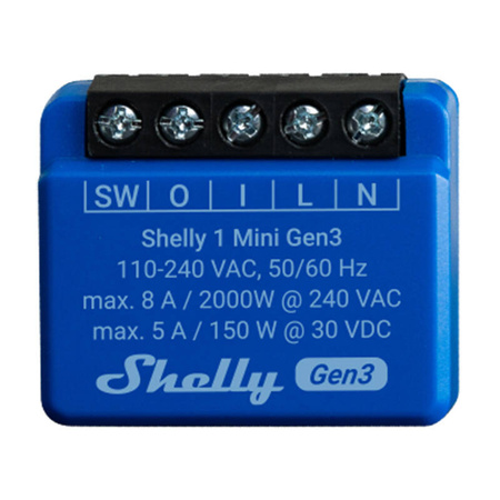 Sterownik Shelly 1 Mini Gen3 WiFi/Bluetooth