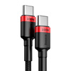 Kabel USB-C do USB-C Baseus Cafule, QC 3.0, PD 2.0, 100W, 5A, 2m (czerwono-czarny)