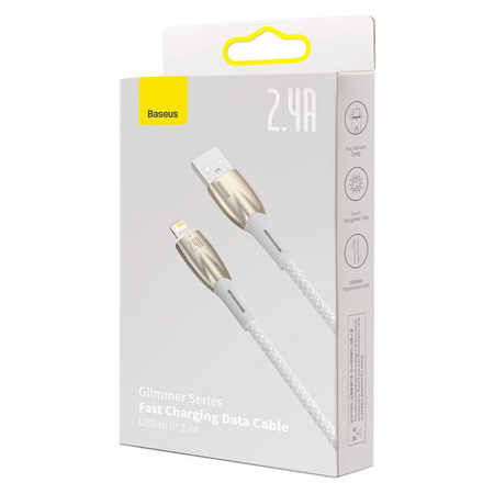 Kabel USB do Lightning Baseus Glimmer, 2.4A, 1m (biały)