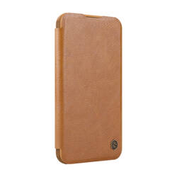 Etui Nillkin Qin Prop Leather iPhone 16 (brązowy)