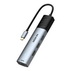 HUB 5 w 1 MOKiN USB-C PD 3.0 100W (srebrny)