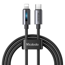 Kabel Mcdodo CA-5710 USB-C do Lightning z pulsującym światłem 36W 1,2m (czarny)