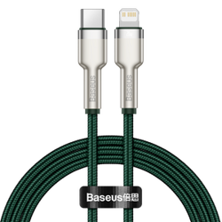 Kabel USB-C do Lightning Baseus Cafule, PD, 20W, 1m (zielony)