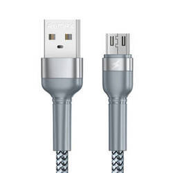 Kabel USB Micro Remax Jany Alloy, 1m, 2.4A (srebrny)