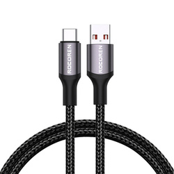 Kabel USB do USB-C Rocoren Retro Series, 3A, 2m (szary)