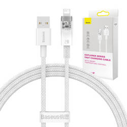 Kabel szybko ładujący Sm Baseus Explorer USB do Lightning 2.4A 1M (Biały)