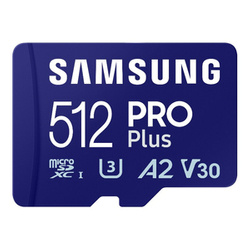 Karta pamięci Samsung Pro PLUS microSDXC 512GB 180/130 MB/s UHS-I U3 (MB-MD512SA/EU)