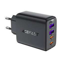 Ładowarka Acefast A61 GaN 2xUSB-A, 2xUSB-C PD45W EU (czarna)