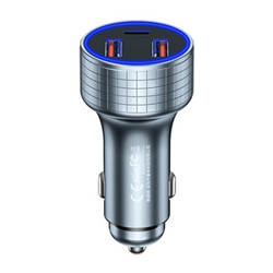 Ładowarka samochodowa 2x USB, USB-C REMAX RCC327, 83W (metaliczna)