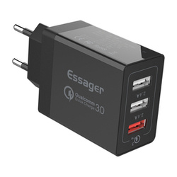 Ładowarka sieciowa Essager ECTQC3-FBB01 3xUSB 30W (czarny)