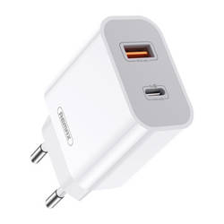 Ładowarka sieciowa Remax, RP-U68, USB-C, USB, 20W (biała)