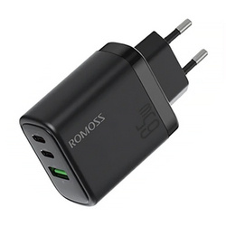 Ładowarka sieciowa Romoss AC65H, 2x USB-C + USB, 65W (czarna)