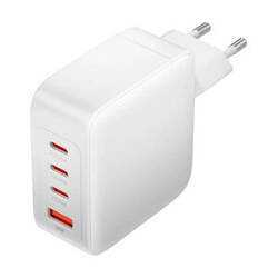 Ładowarka sieciowa, Vention, FEIW0-EU,  3xUSB-C, USB- A, 140W/140W/30W/18W, GaN (biała)