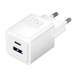 Ładowarka sieciowa, Vention, FEQW0-EU,  USB-C, USB- A,  30W/30W , GaN (biała)