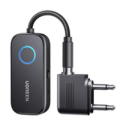 Odbiornik / nadajnik Bluetooth 5.3 Ugreen CM671, mini jack 3.5mm, 300mAh + adapter samolotowy