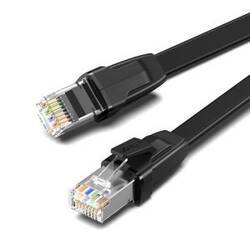 Płaski kabel sieciowy UGREEN NW134 z metalowymi wtyczkami, Ethernet RJ45, Cat.8, U/FTP, 3m (czarny)