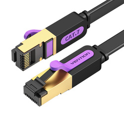 Płaski kabel sieciowy UTP CAT7 Vention ICABL RJ45 Ethernet 10Gbps 10m czarny