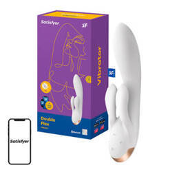 Wibrator wielofunkcyjny Satisfyer Double Flex z aplikacją (biały)