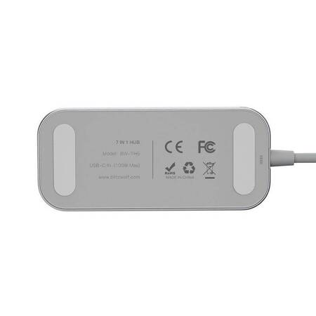 Adapter 7w1 Blitzwolf BW-TH5 Hub USB-C do 3xUSB 3.0, HDMI, USB-C PD, SD, microSD