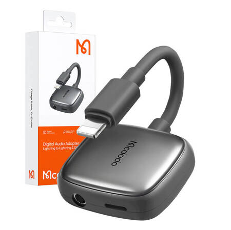 Adapter Lightning do AUX mini jack 3.5mm + Lightning, Mcdodo CA-2740 (szary)