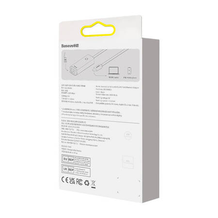 Adapter sieciowy Baseus Lite Series USB-C do RJ45 (czarny)