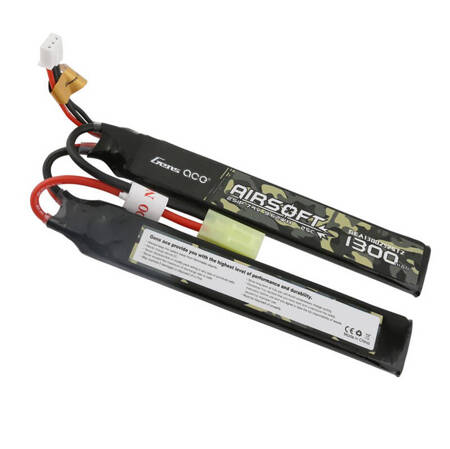 Akumulator Gens ace 25C 1300mAh 2S1P 7.4V Saddle Airsoft Gun Lipo z konektorem mini Tamiya