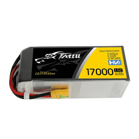 Akumulator Tattu 17000mAh 22.8V 15C 6S1P Lipo z konektorem XT90-S(anti-spark)