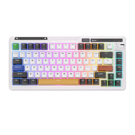 Bezprzewodowa klawiatura mechaniczna Royal Kludge KZZI K75 pro RGB, Eternity Switch (czarno-biała)