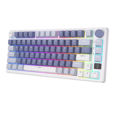 Bezprzewodowa klawiatura mechaniczna Royal Kludge RKM75 RGB, Silver switch (niebieska)