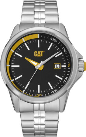 CAT zegarek slider 3h date blk/ylw stainless steel