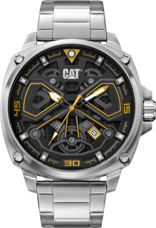 CAT zegarek tokyo 3hd blk/ylw stainless steel 44mm