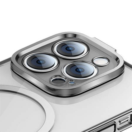 Etui Baseus Glitter Magnetic do iPhone 14 Pro (srebrne) +szkło hartowane +zestaw czyszczący