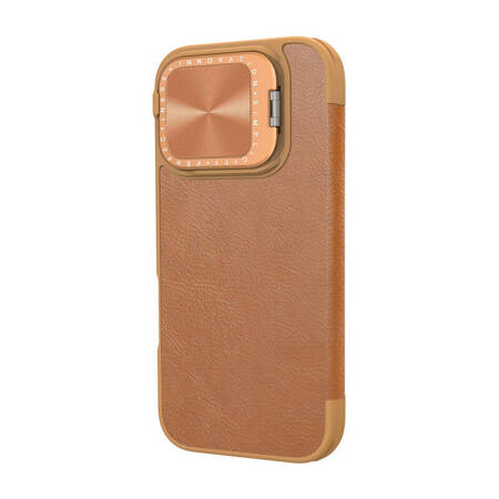 Etui Nillkin Qin Prop Leather iPhone 16 (brązowy)