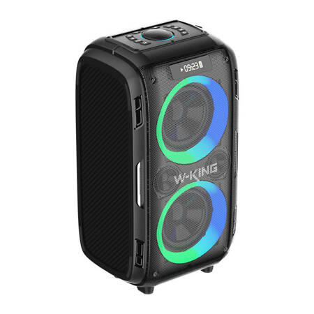 Głośnik bezprzewodowy Bluetooth W-KING T9 Pro 120W + 2 mikrofony (czarny)