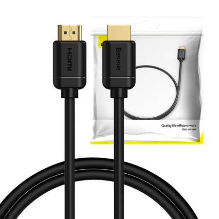 Kabel HDMI 2.0 Baseus, 4K 60Hz, 3D, HDR, 18Gbps, 1m (czarny)