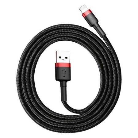 Kabel Lightning USB Baseus Cafule 2,4A 1m (czarno-czerwony)