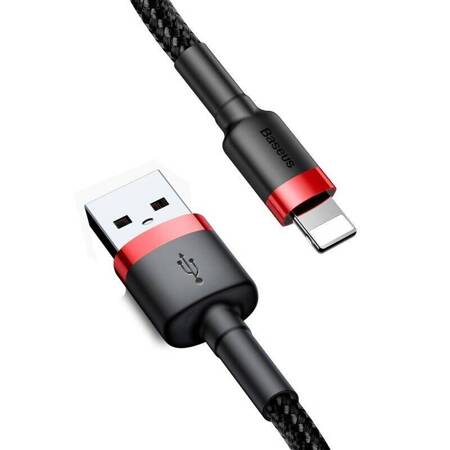 Kabel Lightning USB Baseus Cafule 2,4A 1m (czarno-czerwony)