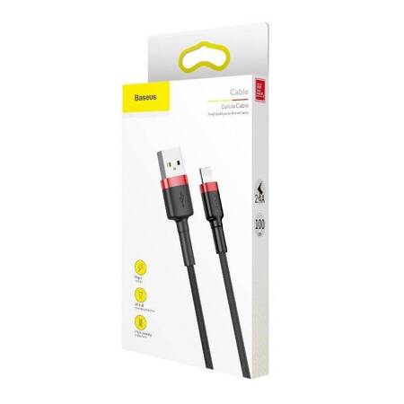 Kabel Lightning USB Baseus Cafule 2,4A 1m (czarno-czerwony)