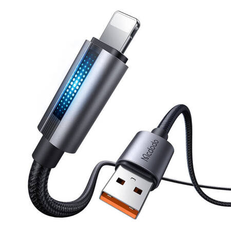 Kabel Mcdodo CA-5660 USB-A do Lightning z pulsującym światłem 1,2m (czarny)