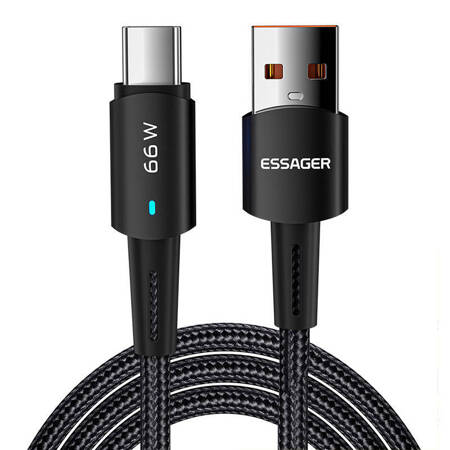 Kabel USB-A do USB-C, Essager, EXCT-CG01, 66W, 1m (czarny)