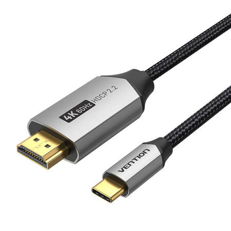 Kabel USB-C do HDMI 2.0 Vention CRBBH 2m, 4K 60Hz (Czarny)