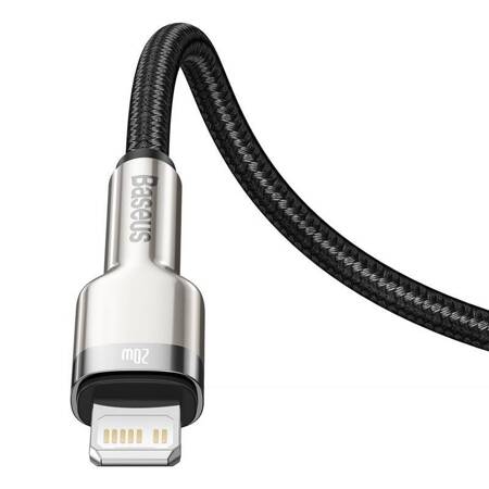 Kabel USB-C do Lightning Baseus Cafule, PD, 20W, 0,25m (czarny)