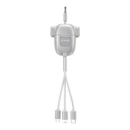 Kabel USB Dudao L8PRO 3w1 USB-C / Lightning / Micro 3A, 1.1m (srebrny)